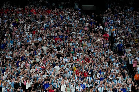 Fans attend Chile vs Argentina match